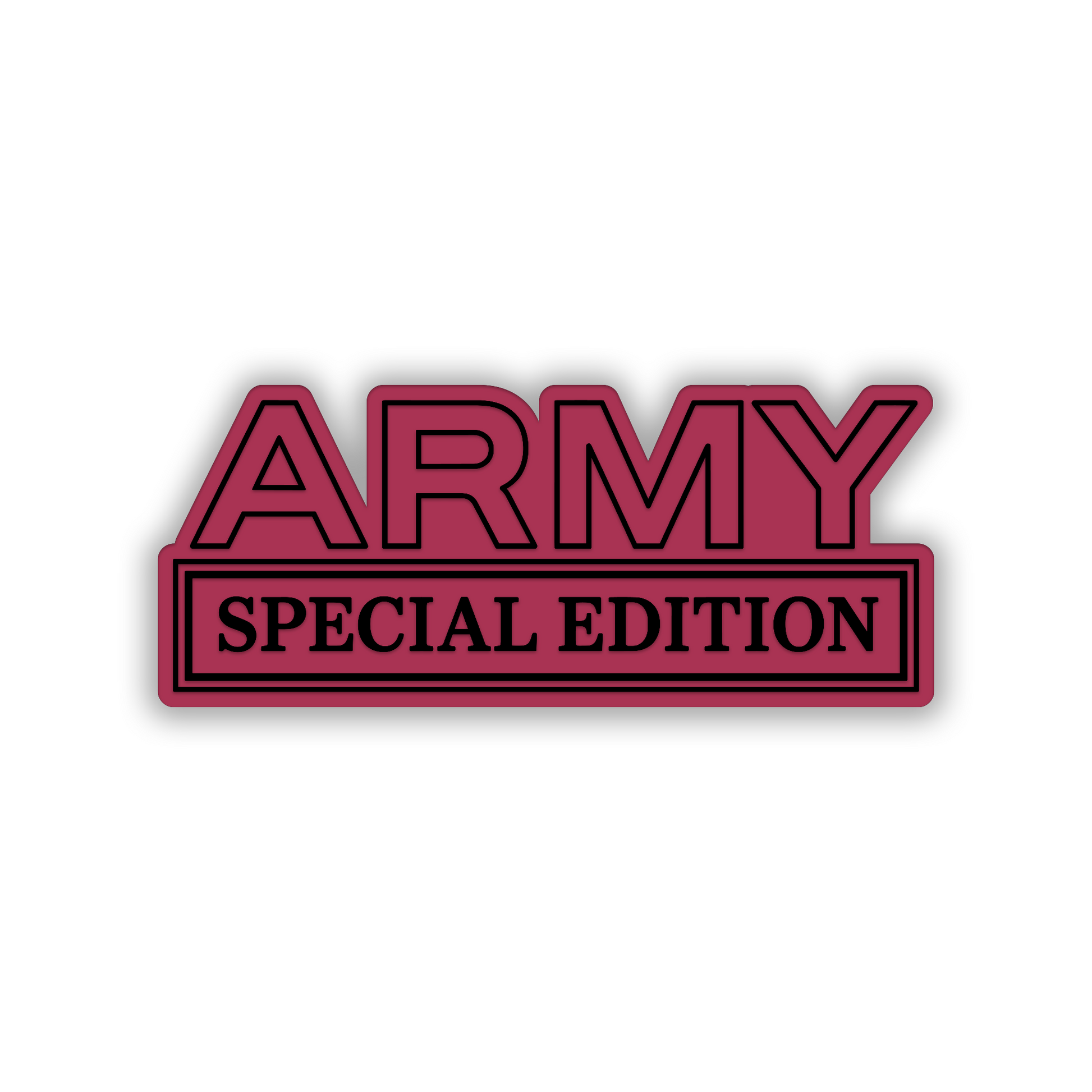 Army Special Edition vehicle badge with metallic silver appearance