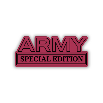 Army Special Edition vehicle badge with metallic silver appearance