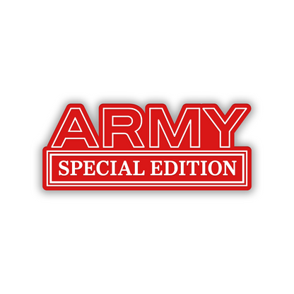 Army Special Edition car emblem badge with black engraved lettering