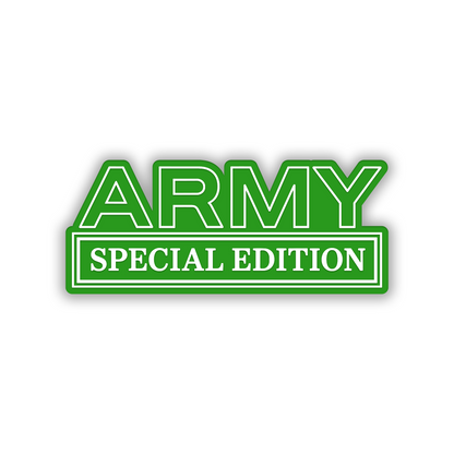 Army Special Edition engraved vehicle emblem with bold outlined lettering