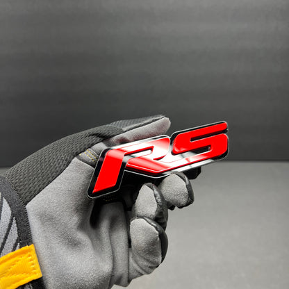 Red and black RS badge compatible with Audi RS Q8 styling.