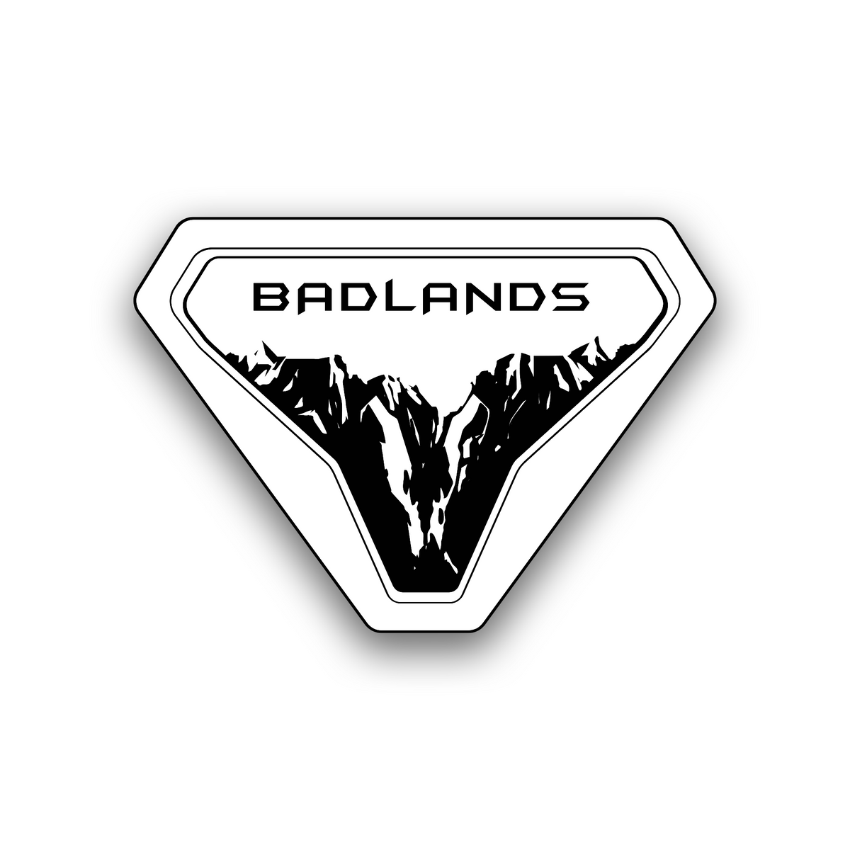 Badlands mountain fender badge for off-road SUV exterior styling
