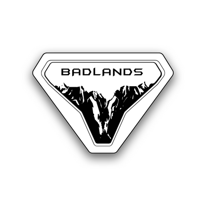 Badlands mountain fender badge for off-road SUV exterior styling