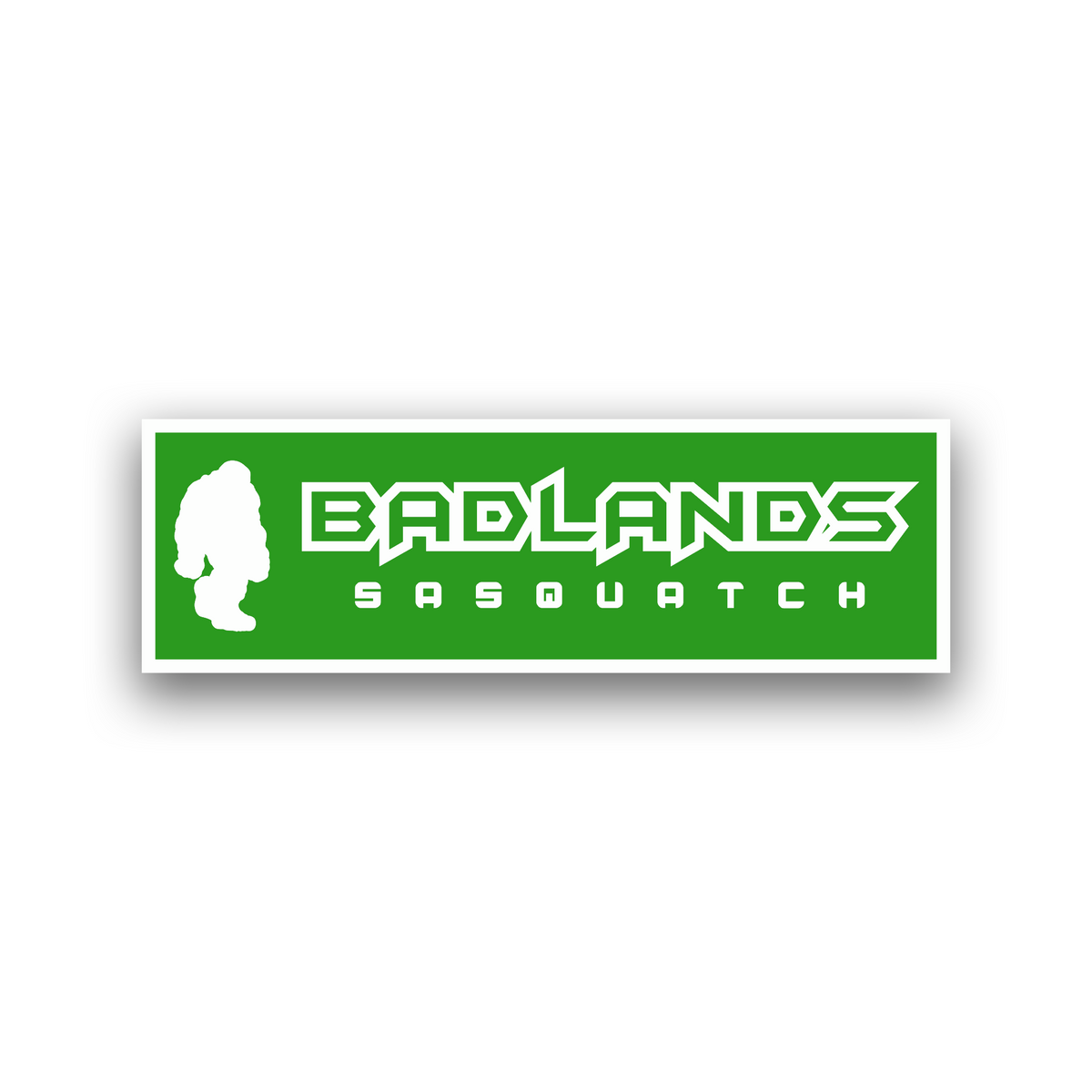 Badlands Sasquatch engraved nameplate badge with Bigfoot silhouette design
