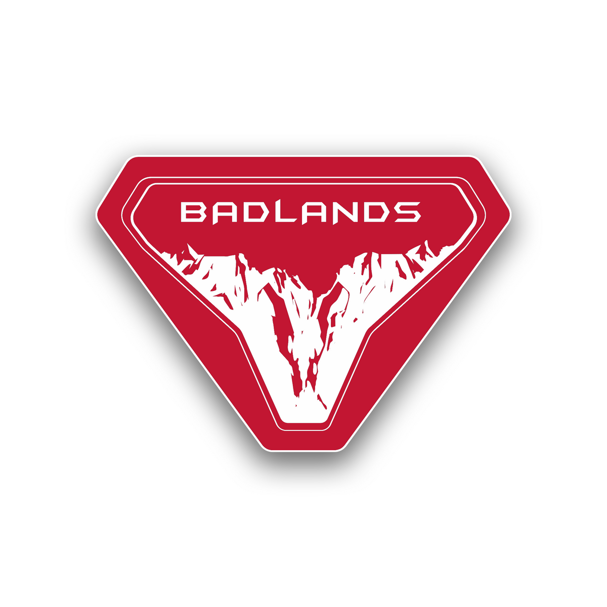 Badlands trail mountain car badge for off-road vehicle customization