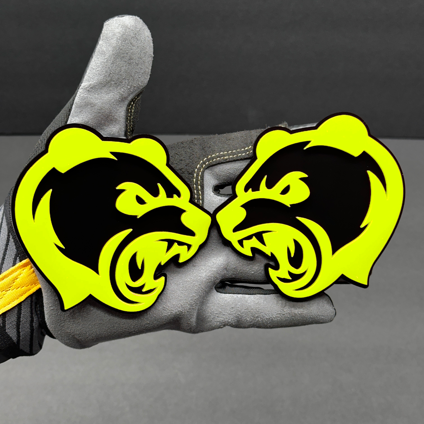Angry Grizzly Bear Badge Pair for Car Truck SUV Fender Hood Emblem