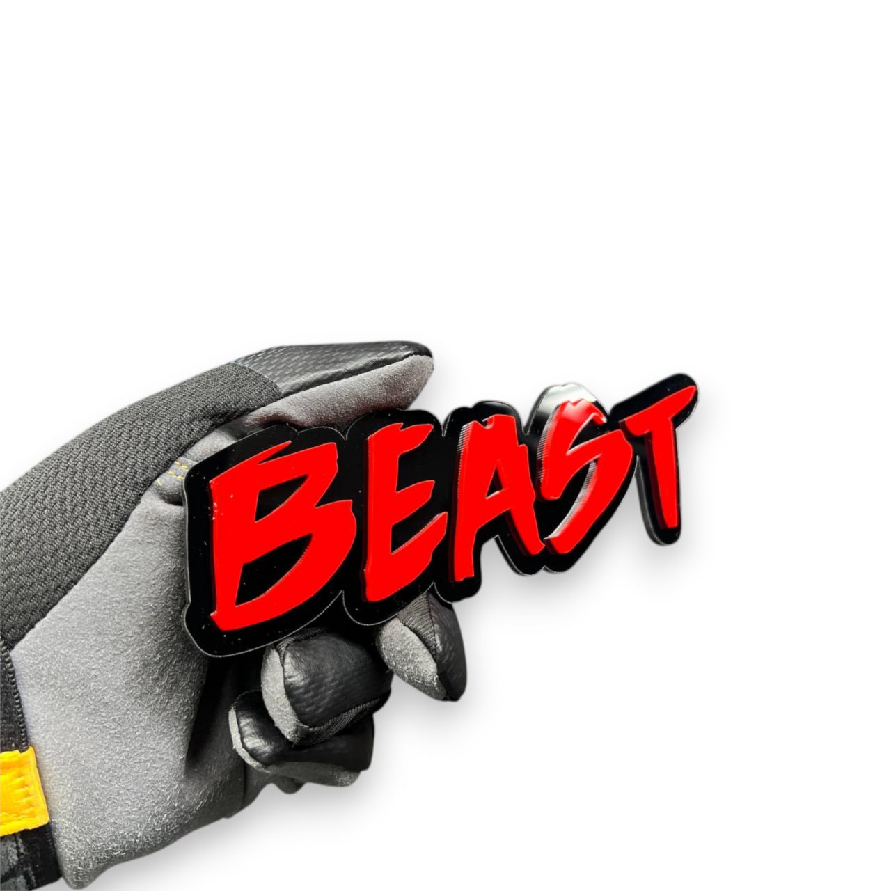 Red black BEAST fender emblem acrylic decal for Silverado muscle truck appearance