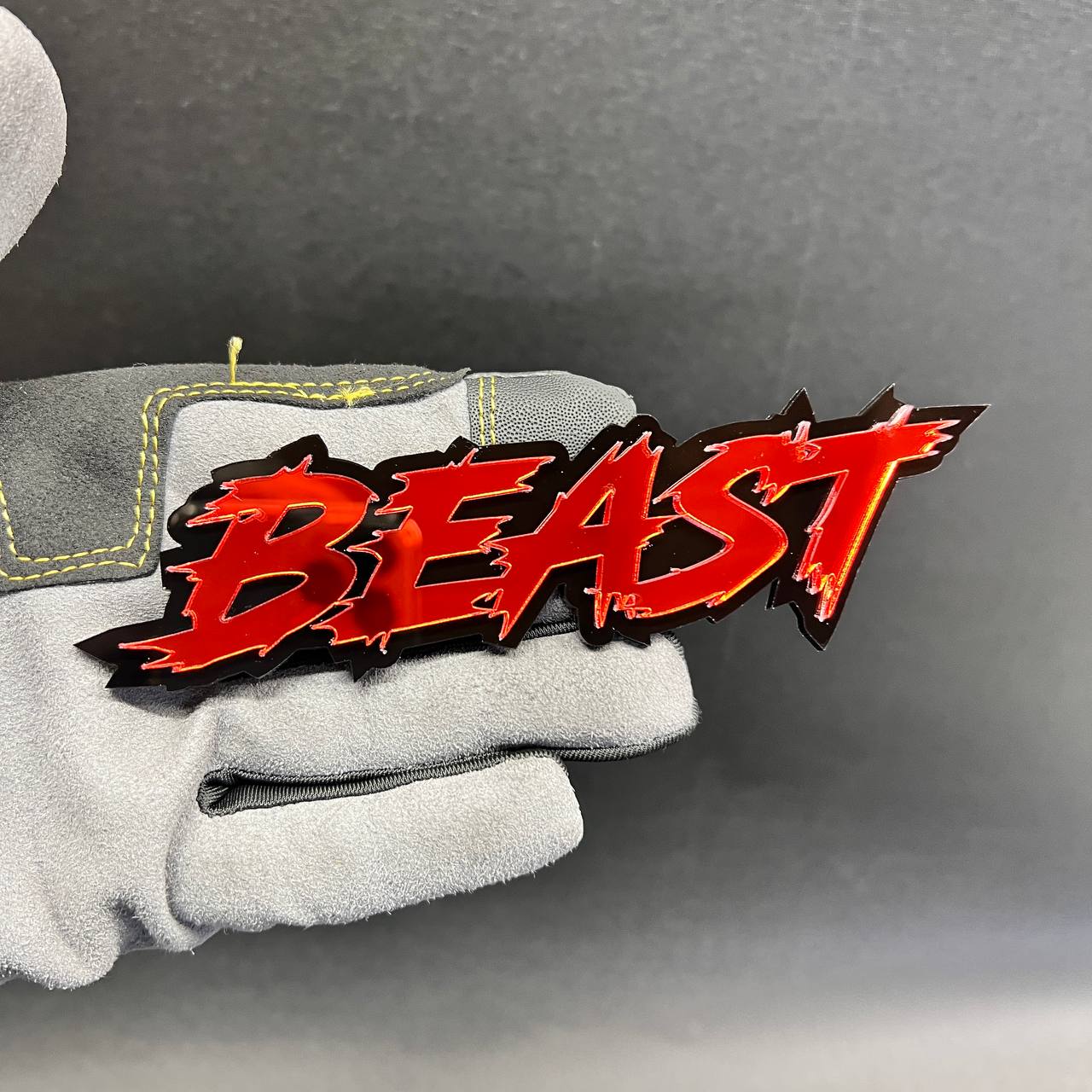 BEAST car text emblem designed for cars, trucks, and SUVs