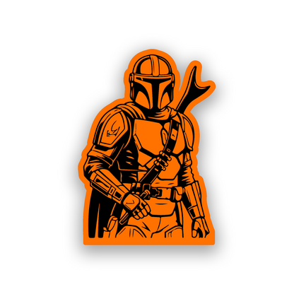Custom Star Wars inspired Mandalorian badge with strong engraved automotive styling