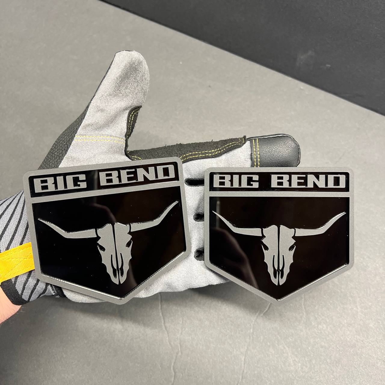 Big Bend exterior Car Badge Fender Emblem designed for fender, tailgate, or side panel.