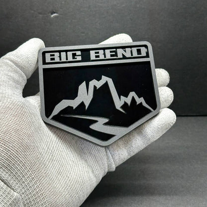 Mountain style badge with strong 3M automotive adhesive backing