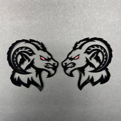 Ram head truck badge acrylic red eye detail for Dodge Ram custom accessory styling