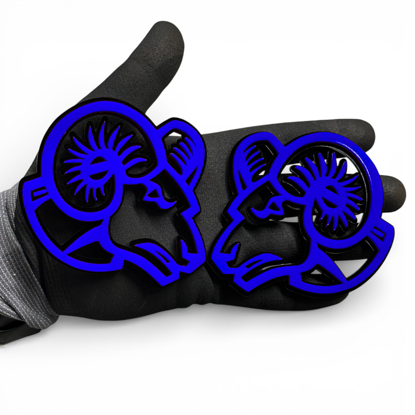 Custom Ram emblem pair with red eye for Ram 1500 2500 3500 trucks aftermarket badge