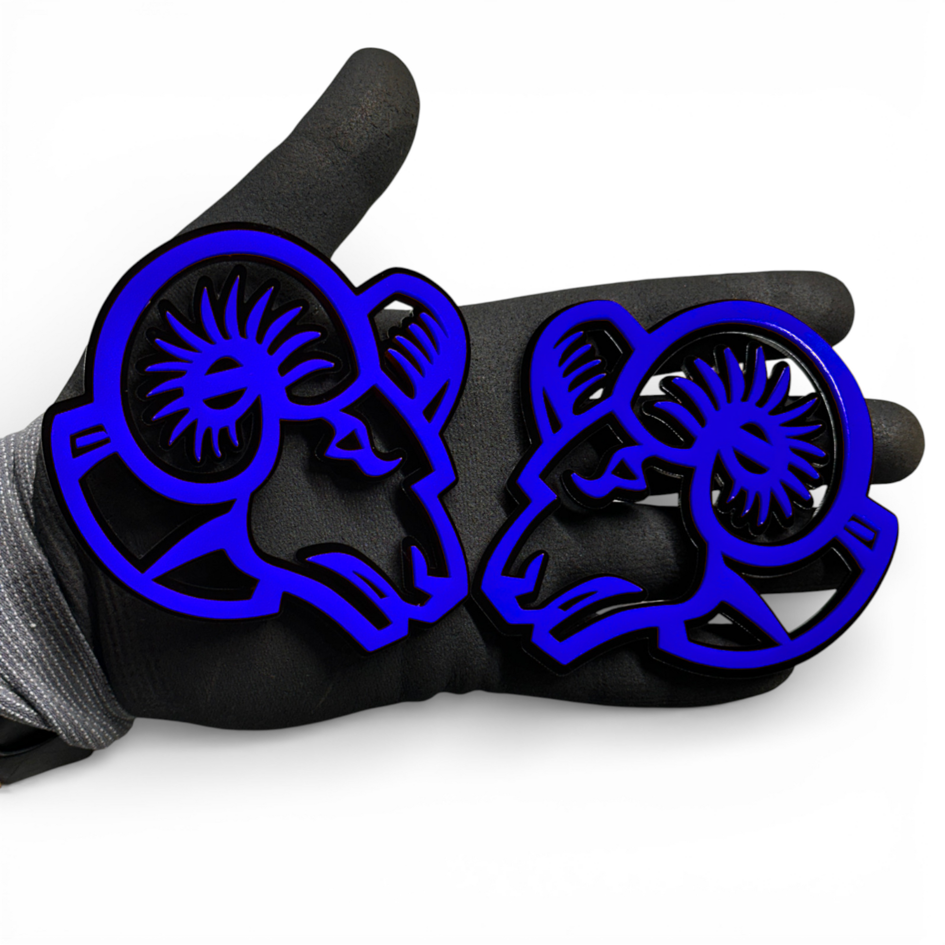 Custom Ram emblem pair with red eye for Ram 1500 2500 3500 trucks aftermarket badge