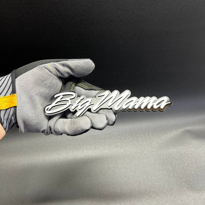 Laser cut Big Mama acrylic badge for custom car and truck builds