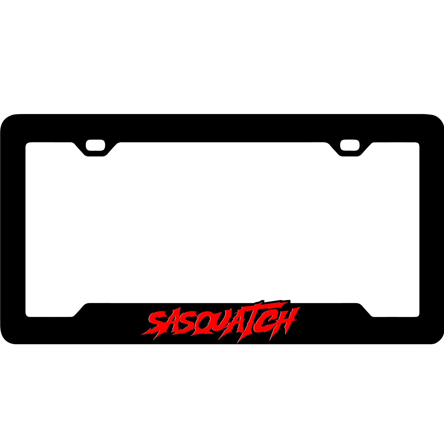Bigfoot themed car license plate frame rugged outdoor automotive accessory