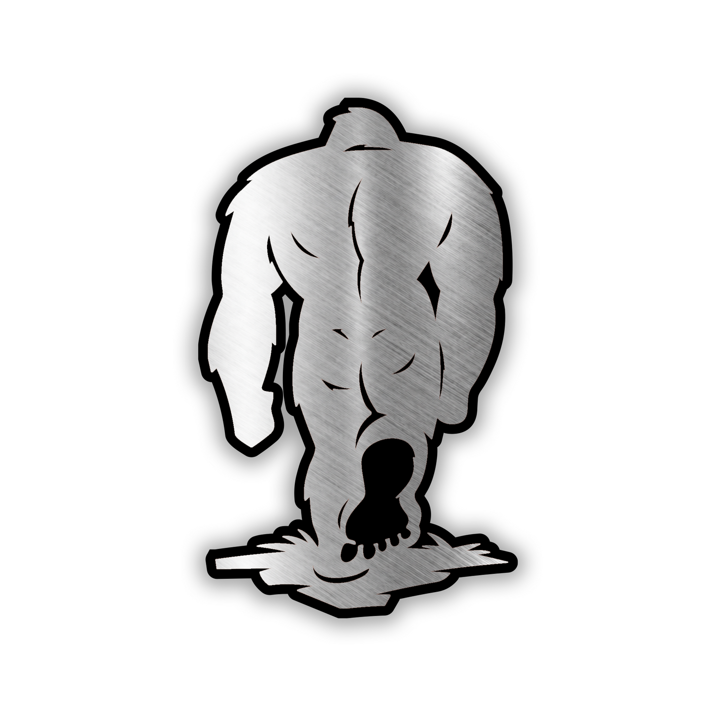 BIGFOOT engraved car badge emblem with silver and black finish
