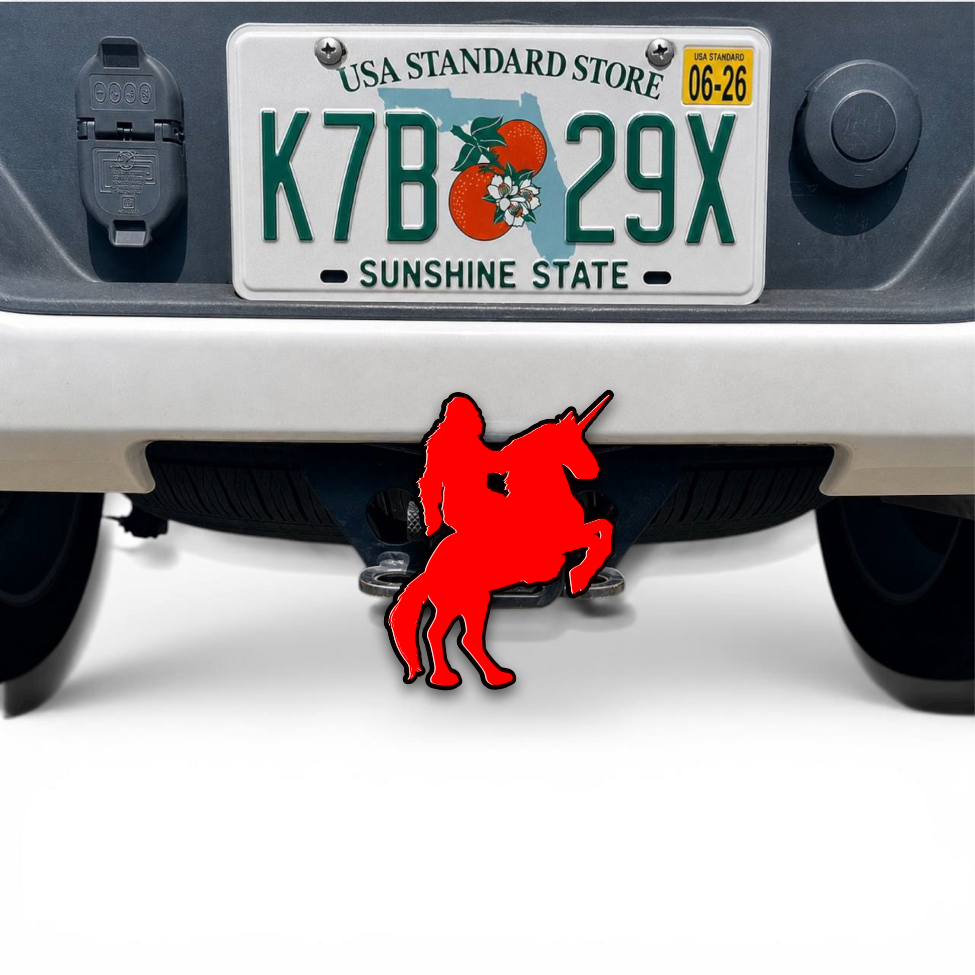 Bigfoot riding horse 3D hitch cover for car, truck, SUV, and off-road vehicle exterior decoration