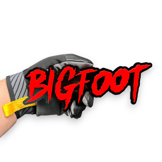 BIGFOOT dripping font acrylic car badge in glossy red and black finish for truck fender emblem styling