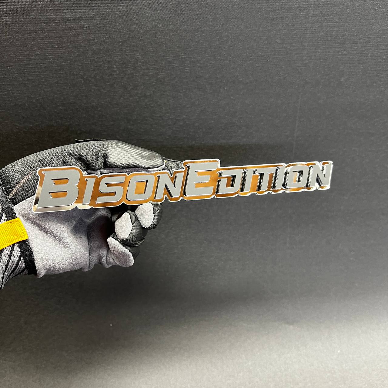 Raised letter BISON EDITION car exterior sticker badge