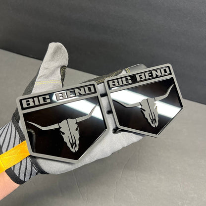 Big Bend western style Car Badge Fender Emblem for automotive exterior decoration.