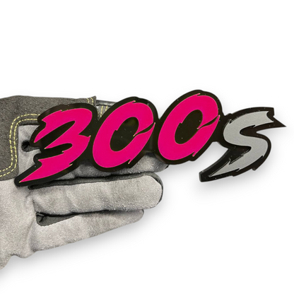 300 emblem on dodge charger muscle car fender