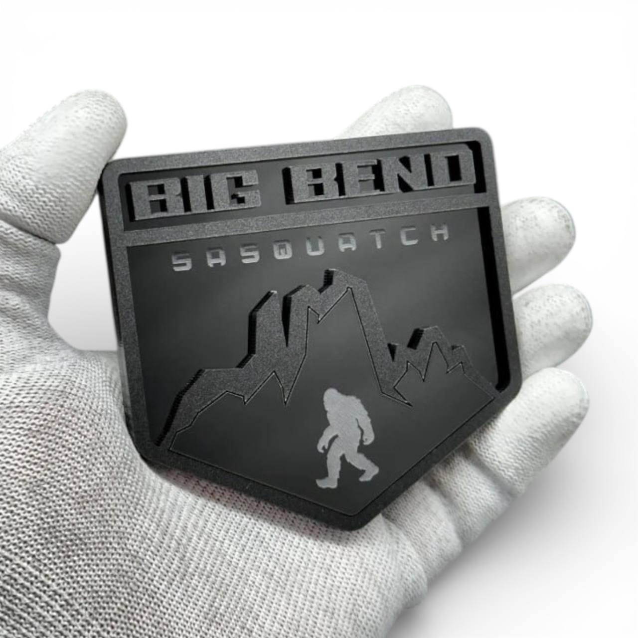 Mountain style badge set compatible with Ford Bronco in matte and gloss black acrylic Sasquatch edition