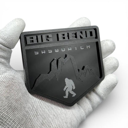 Mountain style badge set compatible with Ford Bronco in matte and gloss black acrylic Sasquatch edition