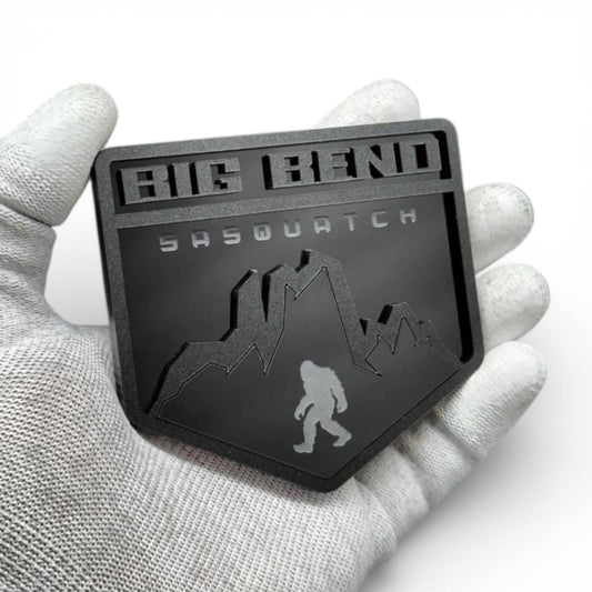 Mountain style badge set compatible with Ford Bronco in matte and gloss black acrylic Sasquatch edition
