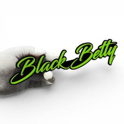 Black Betty laser cut acrylic emblem for hood, tailgate, or fender