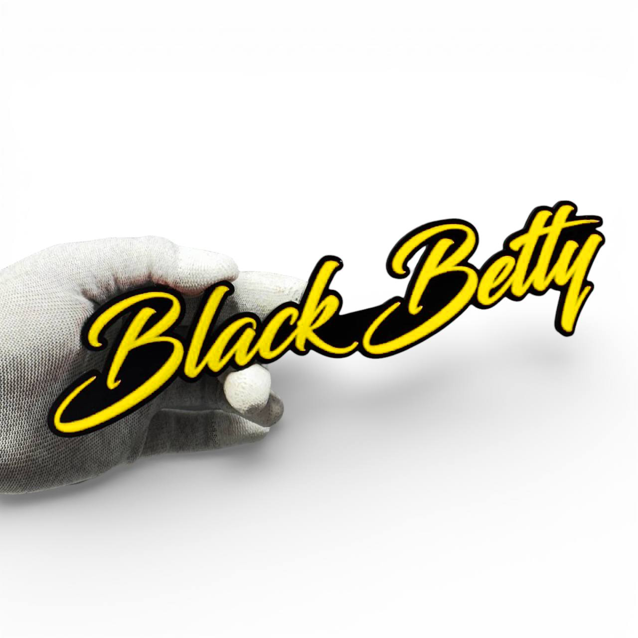 Black Betty tailgate emblem decal for Ford F150, Ram 1500, Silverado, and full size truck customization.
