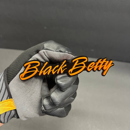 Black Betty custom acrylic badge for Jeep Wrangler, Gladiator, Bronco, and offroad adventure builds.