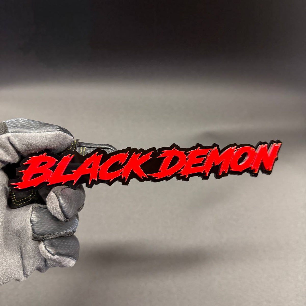 Black Demon custom red car badge with black background for Dodge RAM Challenger and Charger