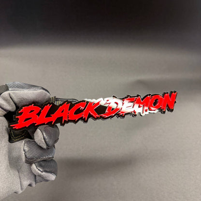 Red Black Demon automotive badge for Chevrolet Camaro Silverado Corvette and custom cars