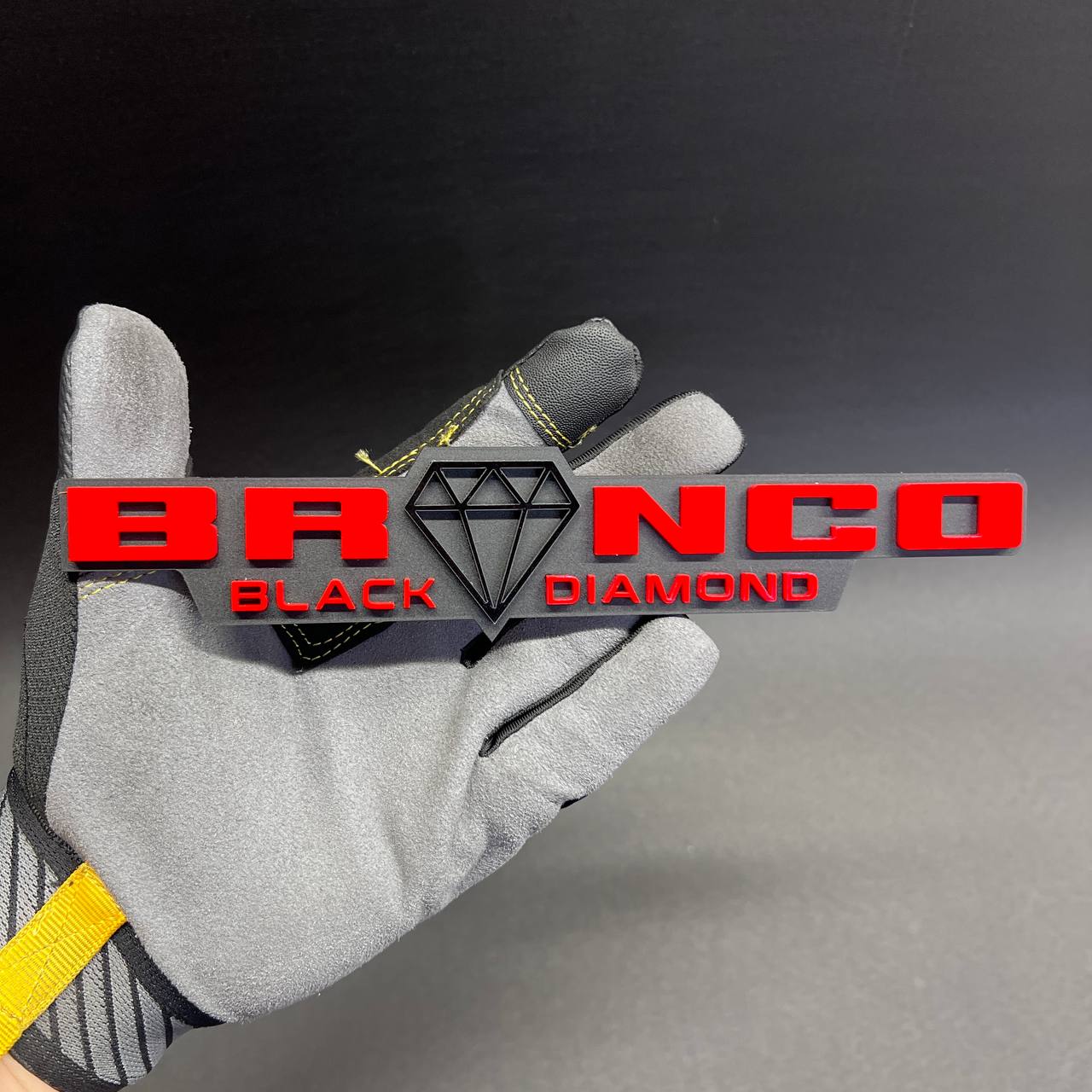 3D Bronco Black Diamond car emblem for Ford Bronco exterior styling.