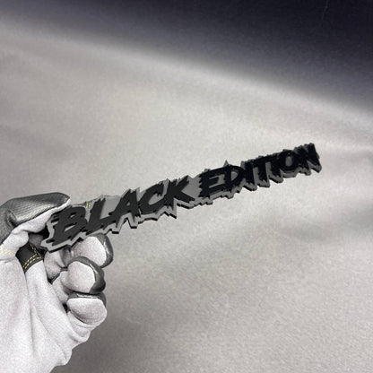 Aftermarket Black Edition car badge for personalized exterior upgrade