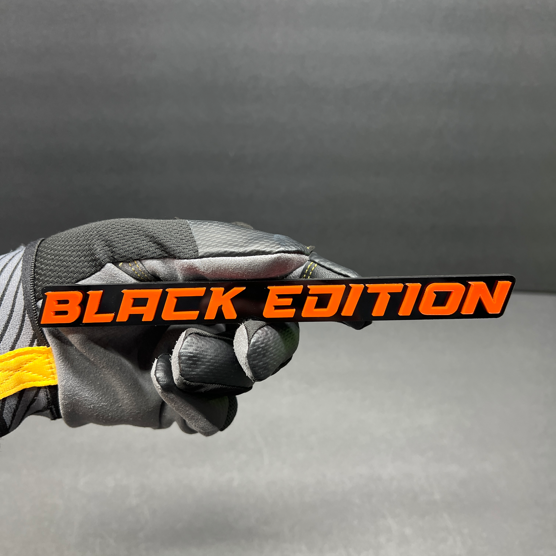 Custom Black Edition text badge made for cars, trucks, and SUVs.