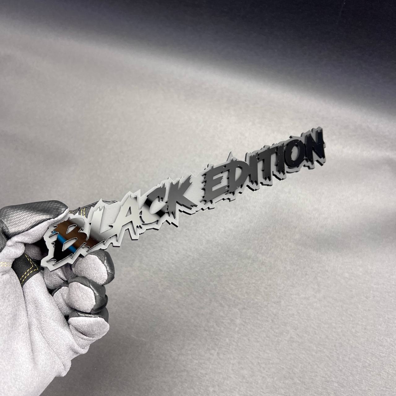 Black Edition custom vehicle emblem with 3M adhesive back styling