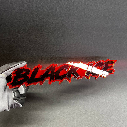 Custom BLACK ICE car text badge for fender or tailgate