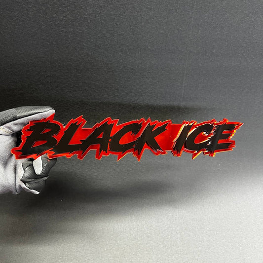 BLACK ICE car badge fender emblem in black and red custom style