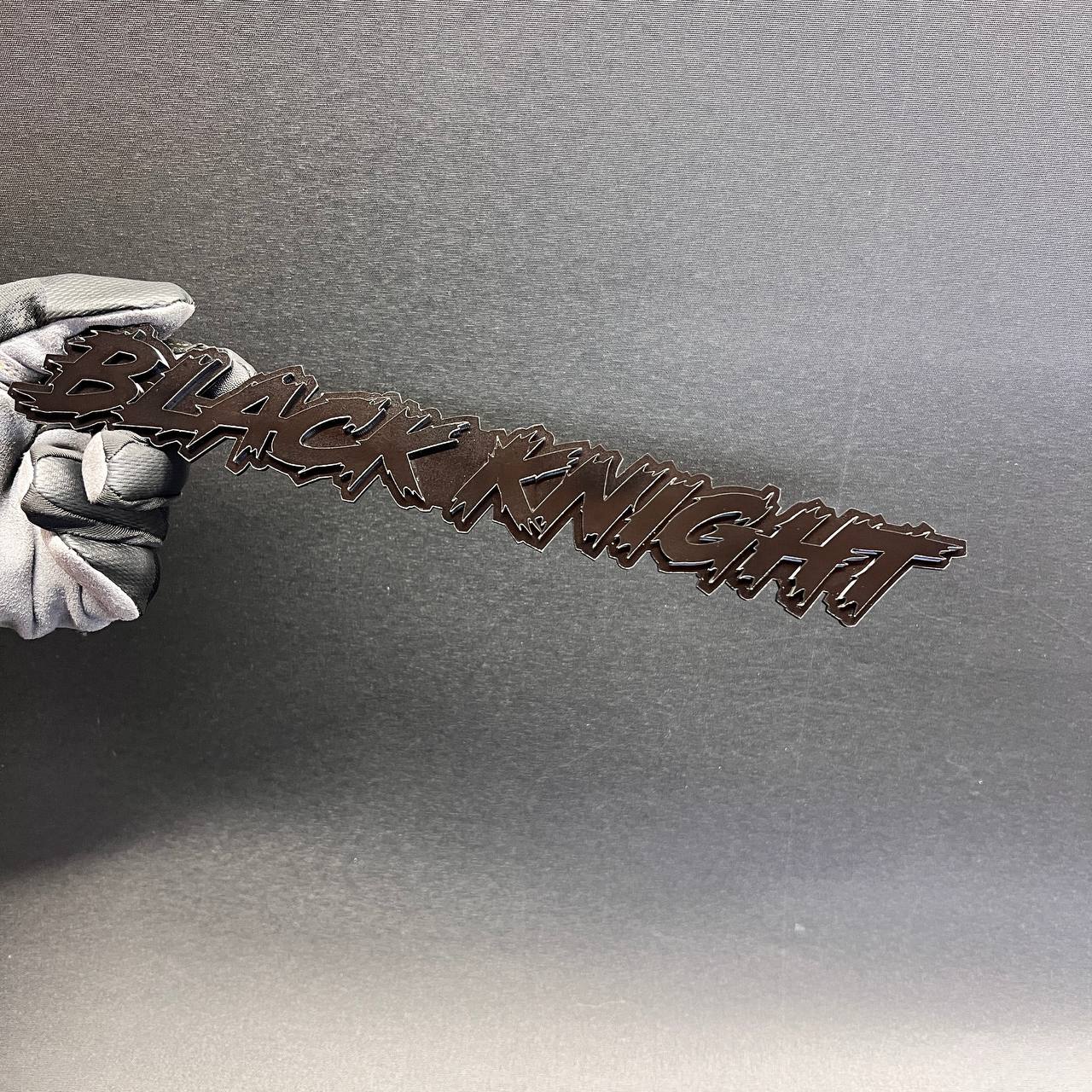BLACK KNIGHT custom automotive lettering badge for cars trucks and SUVs