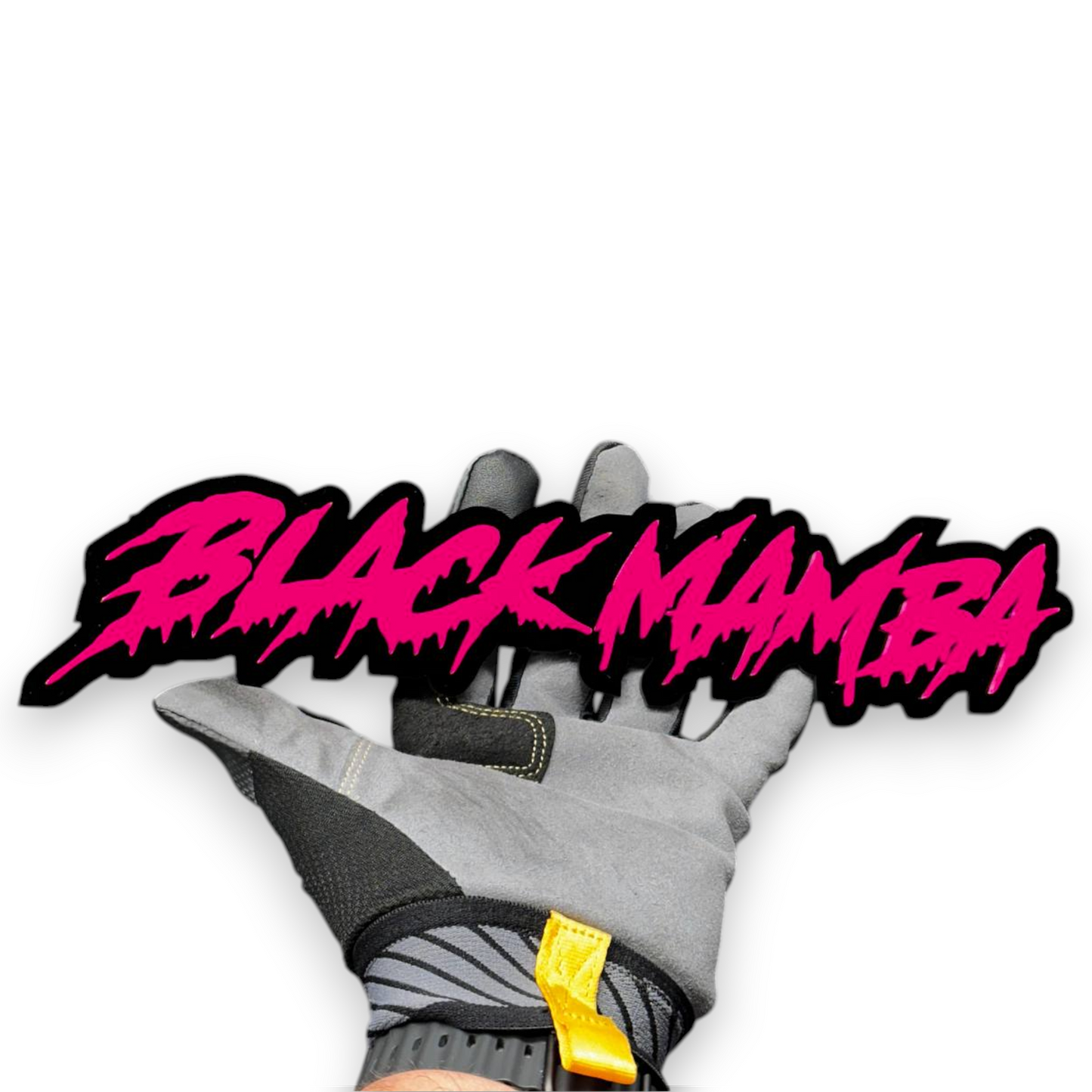 Red and black Black Mamba text badge for truck tailgate, hood, or fender custom decal upgrade.