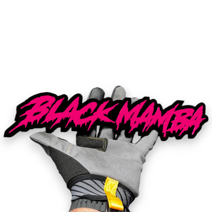 Red and black Black Mamba text badge for truck tailgate, hood, or fender custom decal upgrade.