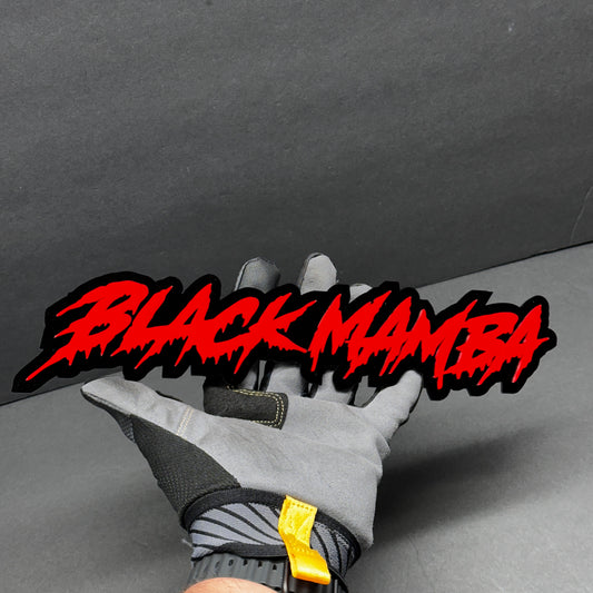 Performance style Black Mamba text badge for Silverado hood and tailgate styling
