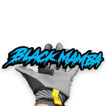 Custom Black Mamba car badge fender emblem for Mustang, Camaro, Corvette, and sport car builds.