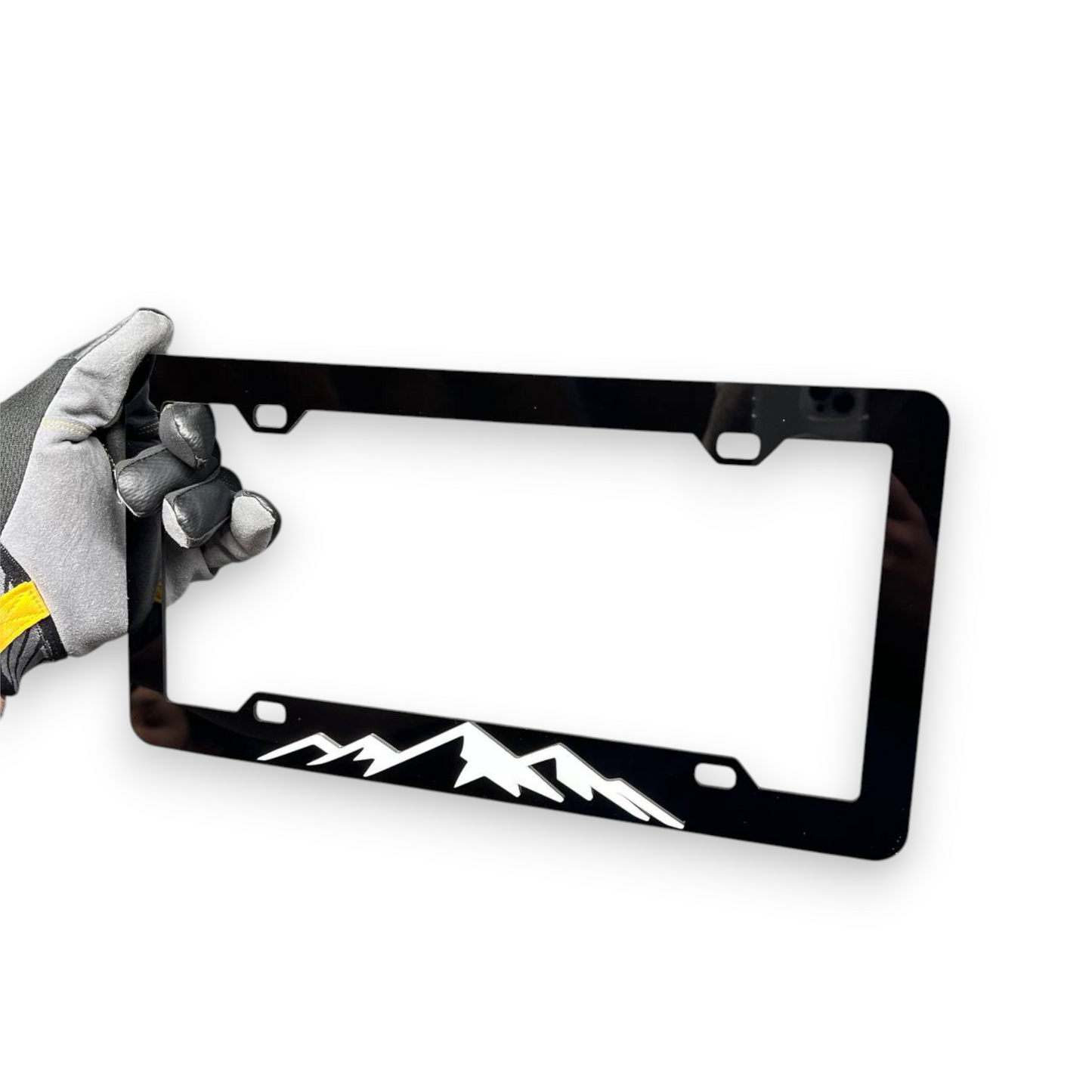 3D mountain themed license plate frame for SUV and overland builds
