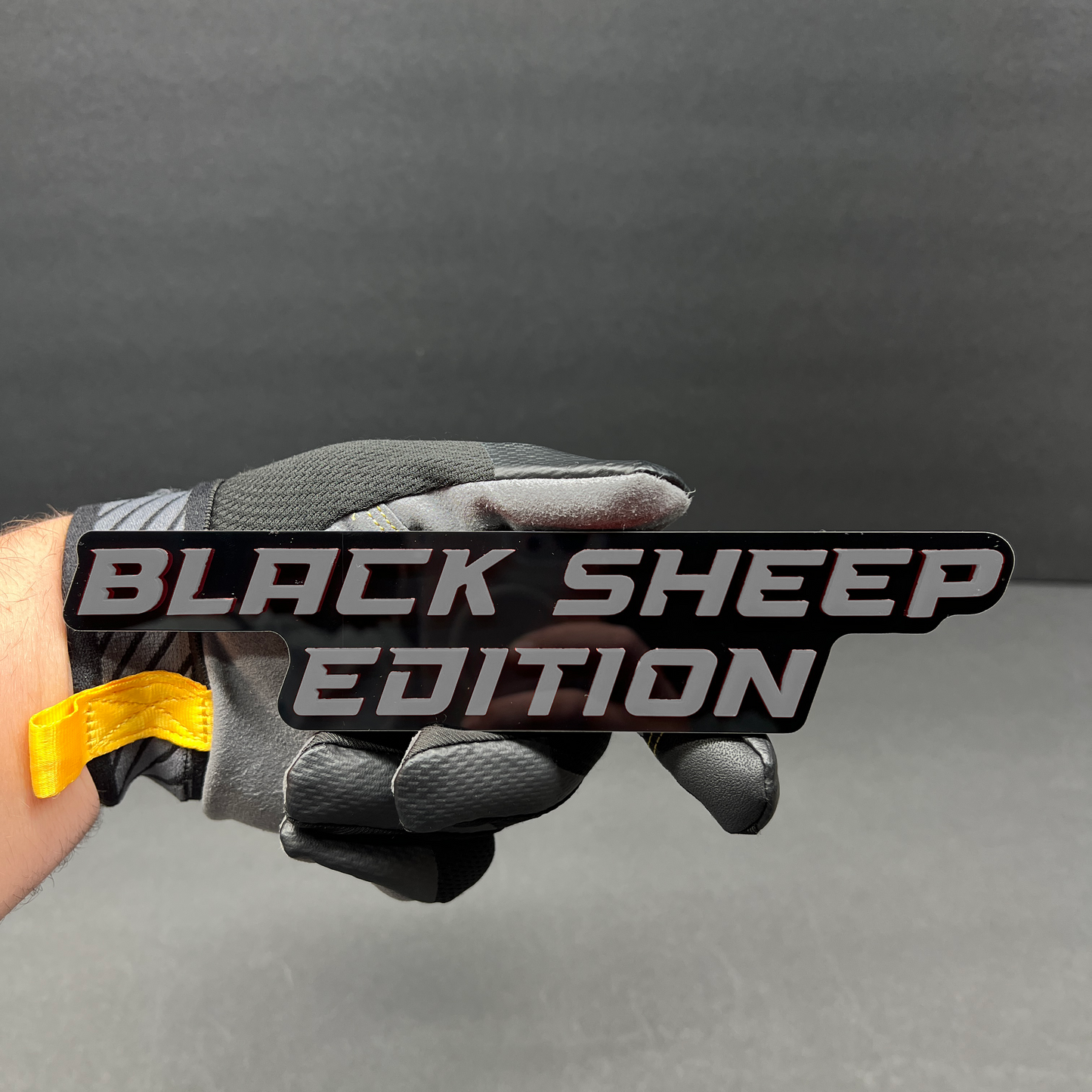 Black Sheep Edition decorative exterior emblem for vehicle customization.