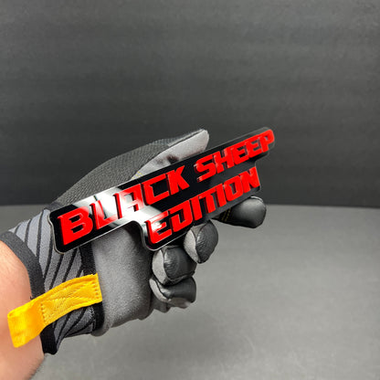 Red and black Black Sheep Edition emblem for trucks, SUVs, and cars.
