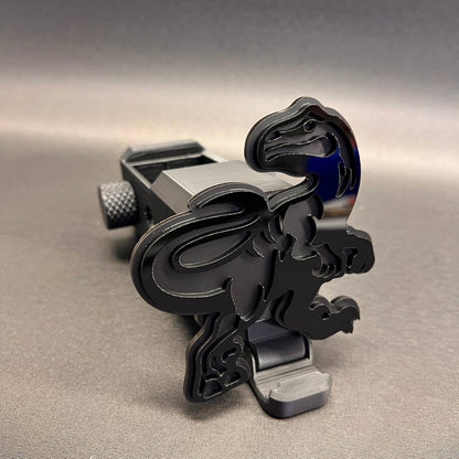 Raptor dinosaur hitch cover for truck trailer receiver