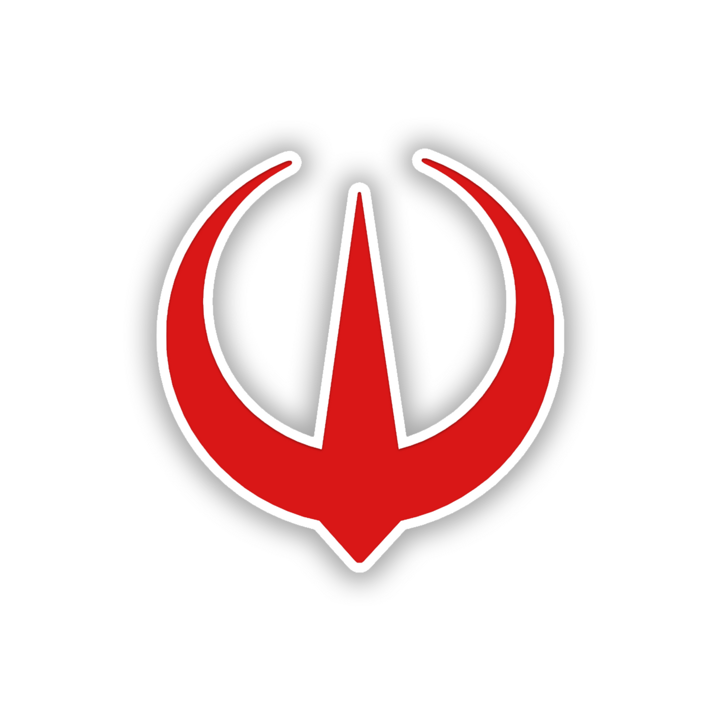 Engraved galactic rebel insignia automotive badge with metallic silver finish